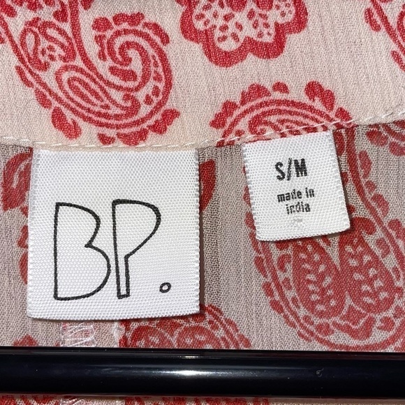 BP Kimono Cardigan Shoulder Wrap Sheer Paisley Open Front Top quarter sleeve - Picture 3 of 6